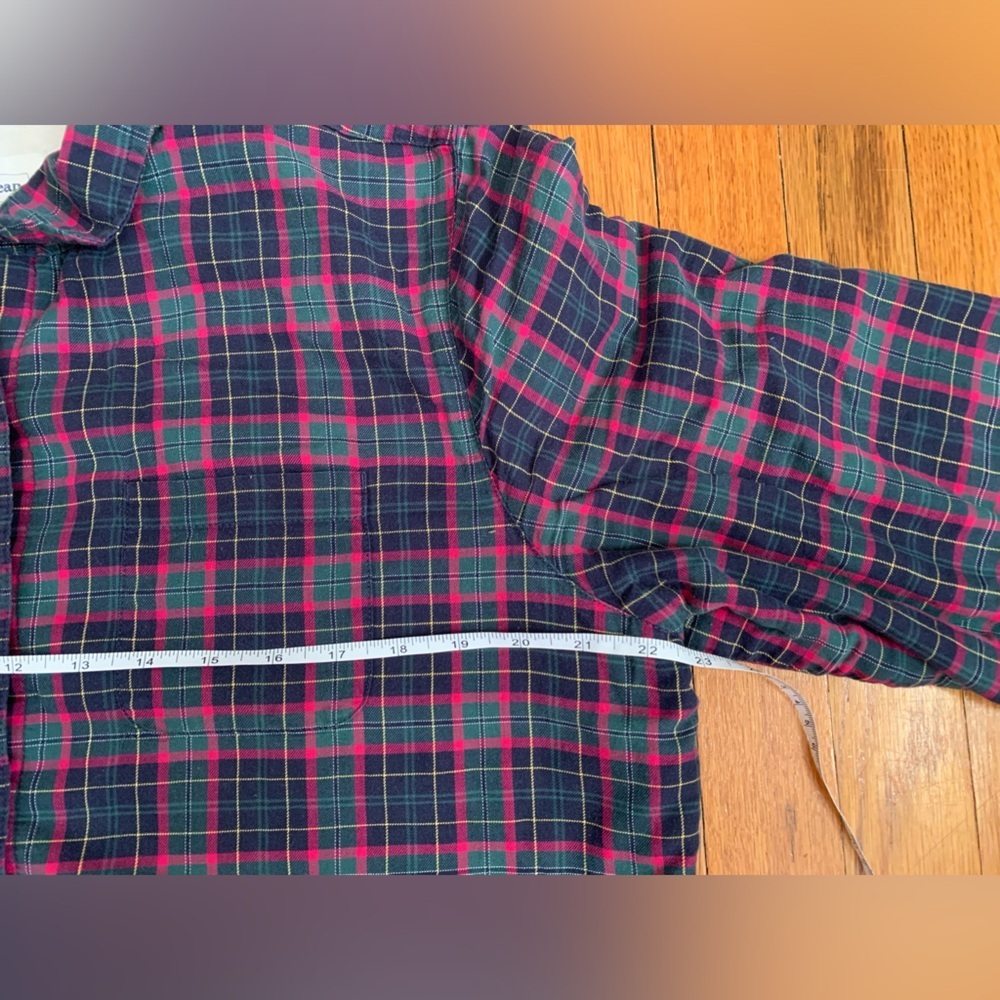 Women’s L.L. Bean fleece lined plaid button down size M - Picture 5 of 7